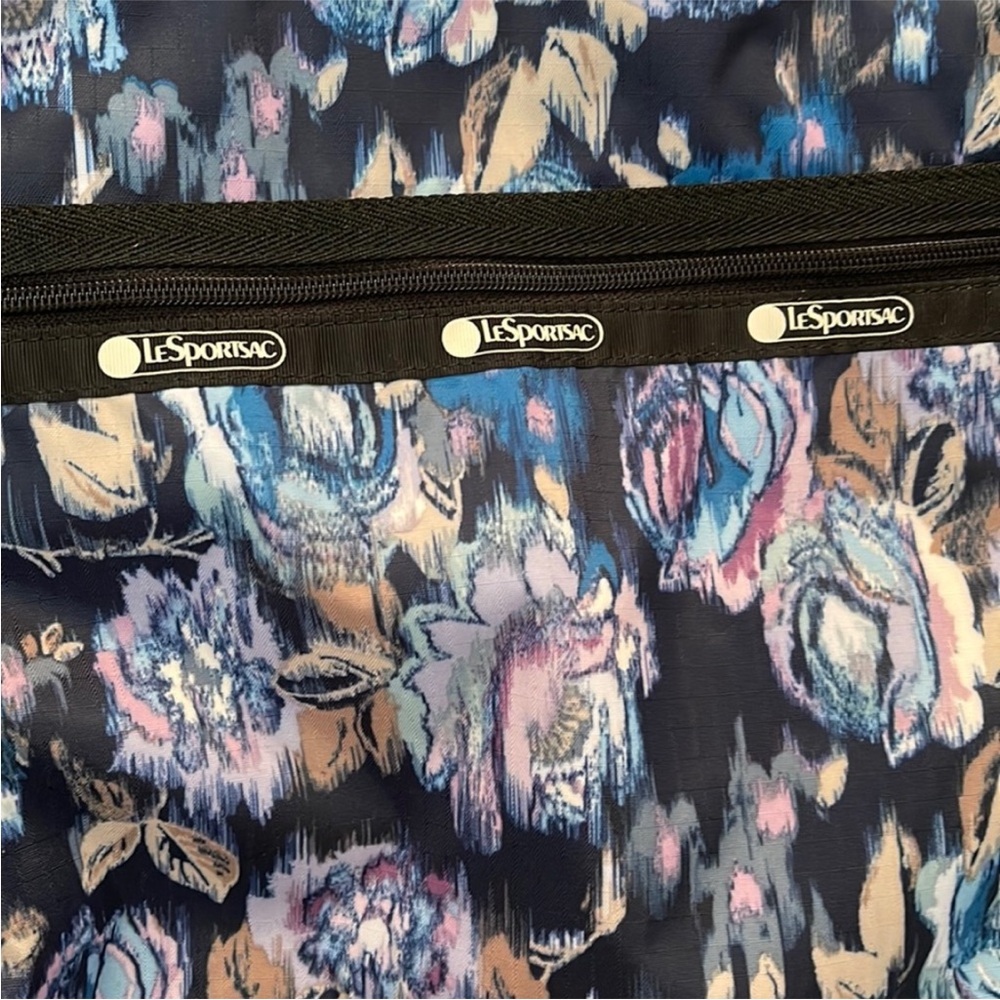 LeSportSac Black and Blue Shoulder Bag with Floral Pattern - Picture 2 of 4